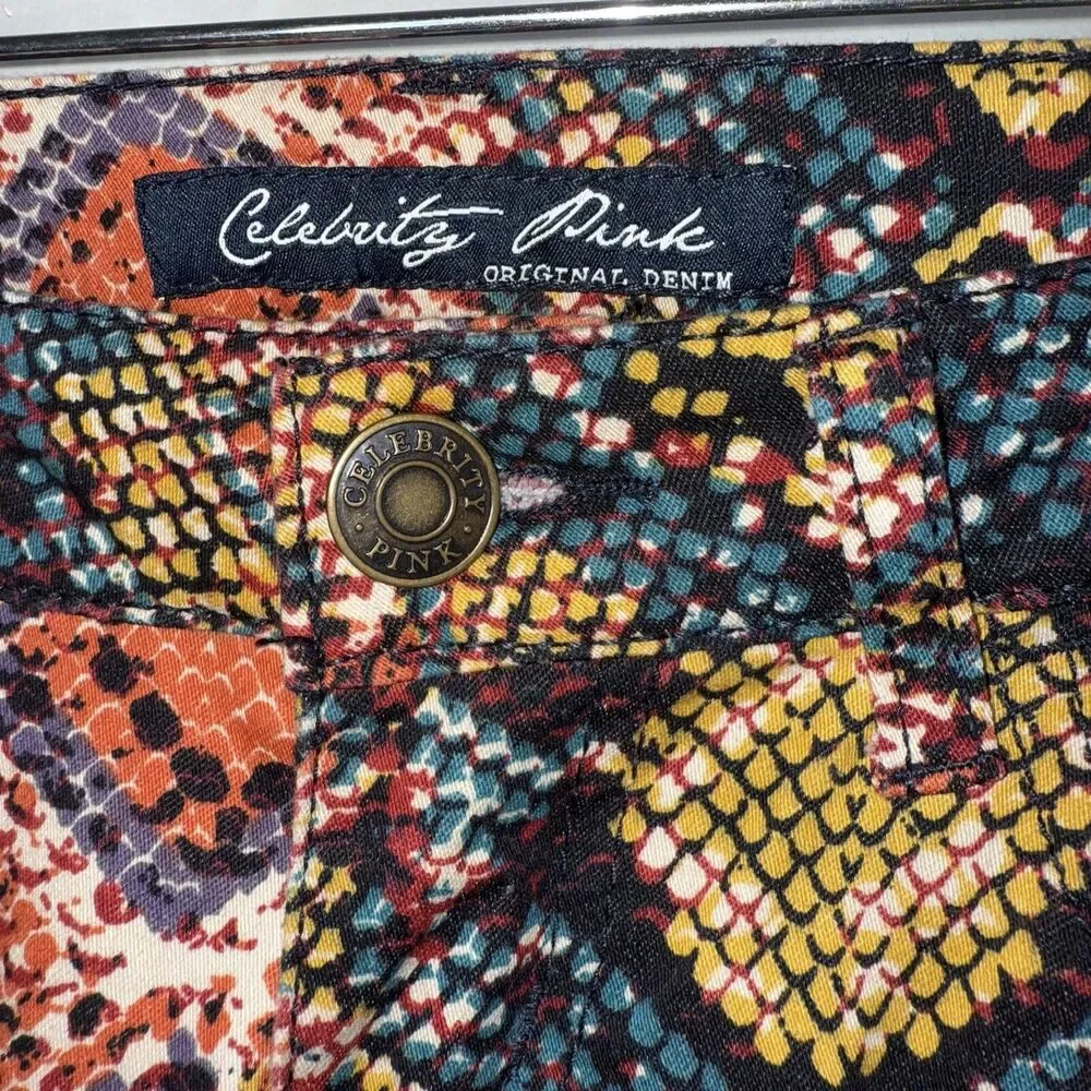 Celebrity Pink Snake Print Jeans Size 1 Colorful Stretch